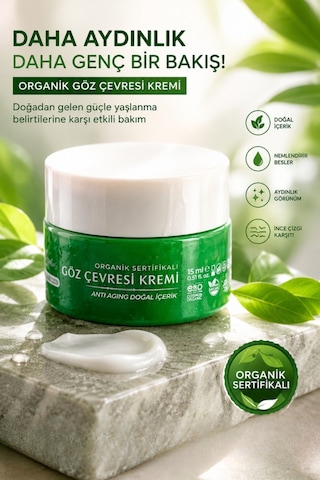 Dr. Genius Organik Göz Çevresi Bakım Kremi - 15 Ml - Anti-aging Etkili Doğal İçerik Doğal Ve Organik Sertifikalıdır