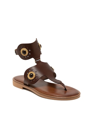 148 Brown Sandalet Kadın 21075 Myconian 2025 Greek Sandal Kahverengi