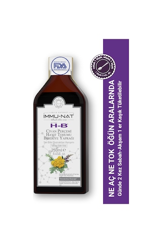 H-b Civan Perçemi Hayıt Tohumu Biberiye Yaprağı Sıvı Bitki Ekstraktları Karışımı 250 Ml