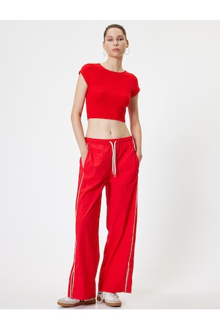 Koton Basic Tişört Kap Kol Bisiklet Yaka Modal Karışımlı Slim Fit Kırmızı 5wal10291ık Kırmızı
