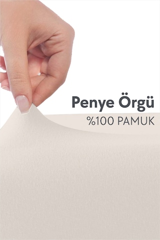 Calmera %100 Pamuk Penye Lastikli Çarşaf Tek Kişilik 90x190 - 100x200 - 120x200 Bej