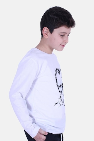 Fyk Kids Atatürk Imza Baskılı Unisex Çocuk Sweatshirt Beyaz
