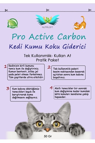 Pro Active Carbon 3 Ay Kullanımlık Kedi Kumu Koku Giderici 500 G