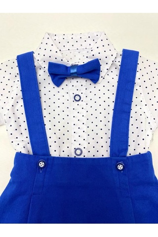 Minaz Baby Mavi Papyonlu Üçlü Takım Mavi