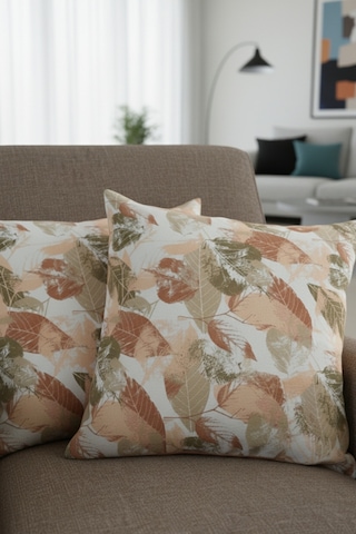 Chevron Bohem Dekoratif Punch Yastık Kırlent Kılıfı 2 Adet 45x45 Sonbahar Rüyası Yeşil 45 x 45