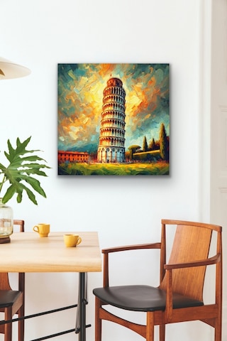 Pizza Kulesi Kanvas Tablo 90x90cm