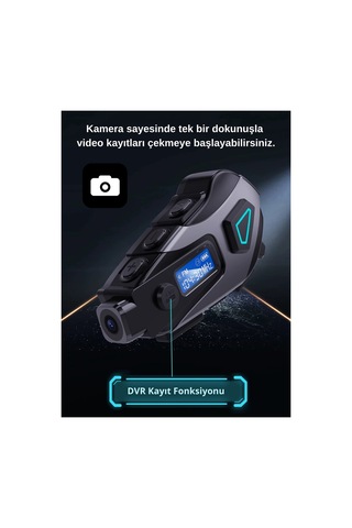 K10 Dvr Kameralı İntercom Bluetooth Motosiklet Kask Kulaklığı Kameralı İntercom Kulaklık