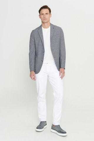 AC&Co / Altınyıldız Classics Erkek Sıyah Beyaz Slim Fit Dar Kesim Mono Yaka Desenli Blazer Ceket Sıyah Beyaz