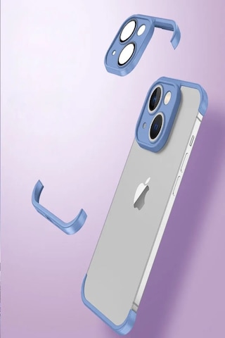 Apple Uyumlu iPhone 13 Kılıf 2 Parçalı Alt Üst Kamera Lens Korumalı Sert Silikon Kapak