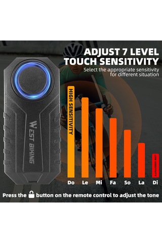 Ranyeek Su Alarmlı Bisiklet Hırsızlık Önleyici - Kablosuz, Su Geçirmez, Hareket Sensörlü