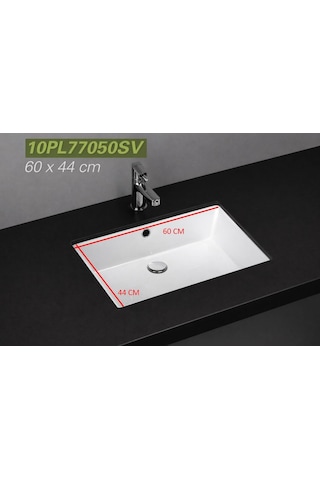 İsvea - Tezgahaltı Lavabo Dikdörtgen Beyaz - 10pl77050sv Beyaz