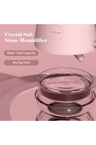 Hfambition Tuz Taşı Usb Şarjlı 360ml Nemin Hava Temizleyici Ve Aromaterapi Lambası Sessiz Çalışma/2 Işık Modu Beyaz