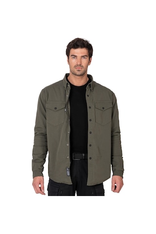 Thebikerjeans Eagle Khaki Korumalı Motosiklet Gömleği Erkek