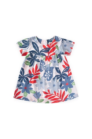 Cigit Desenli Dökümlü Elbise 1-8 Yaş Mavi