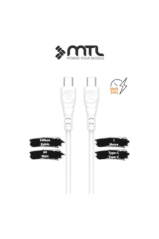 60w Type-c To Type-c Hızlı Extra Yumuşak Dayanıklı Şarj Ve Data Kablosu Mt2480
