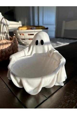 Halloween Cadılar Bayramı Dekoratif Hayalet Şekerlik Kase Dekor