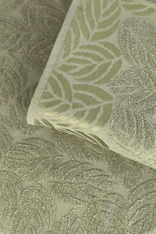 2'li Jakarlı Yaprak Desenli %100 Pamuk El Yüz Havlusu-50x90cm-yeşil Yesıl Yeşil