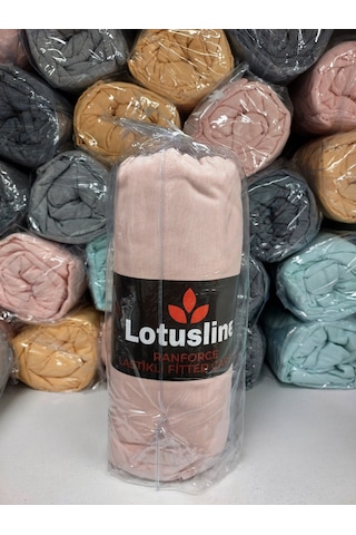 Lotusline Ranforce Fitted Battal Çift Kişilik Çarşaf Seti-pudra Pudra