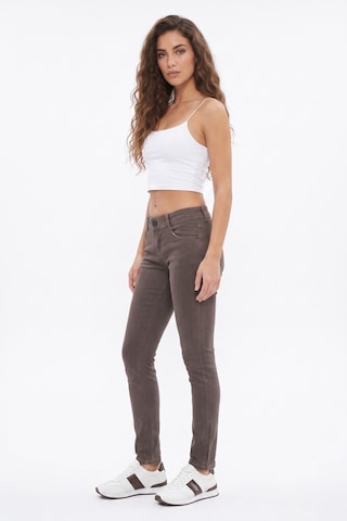 Bıgsıe Kadın Düşük Bel Kanvas Pantolon Tt001675 Kahve