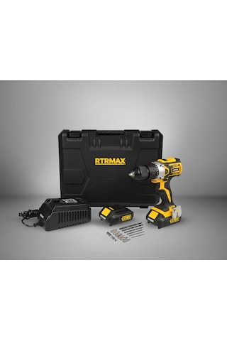 Rtrmax RTX2013 Kömürsüz 18V 2.0 Ah Li-ion Çift Akülü Matkap Vidalama