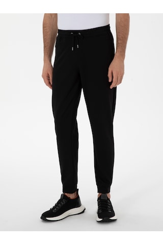 Cacharel Siyah Regular Fit Paçası Lastikli Eşofman Altı