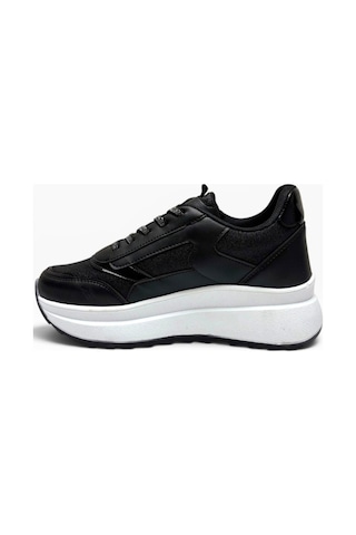 Alves 0846-26 Simli Cilt Deri Anatomik Taban Kadın Sneaker Siyah Beyaz 36-40