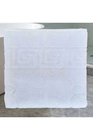 Bicomi %100 Pamuklu İkili Ayak Havlusu Seti Duş Sonrası Ultra Emici Banyo Paspası 50x70 Cm Beyaz