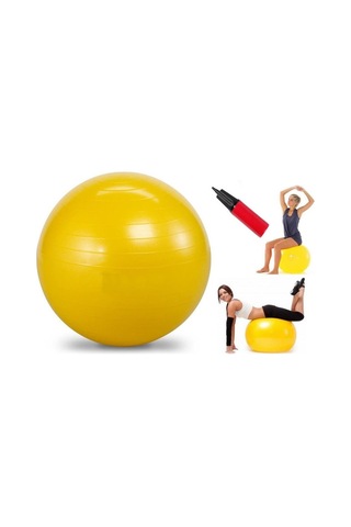 65 CM Pilates Topu Büyük Boy Pilates Topu Pompa Mor