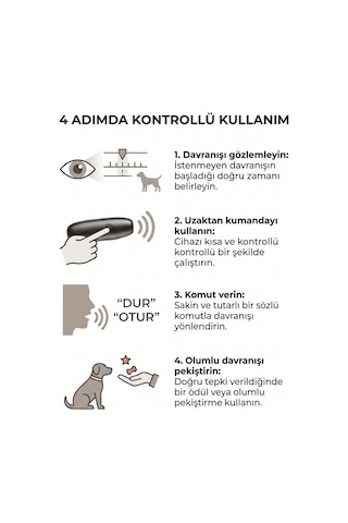 Artero Instruktor Rf Educator Ultrasonik Köpek Havlama Önleyici Eğitim Kumandası