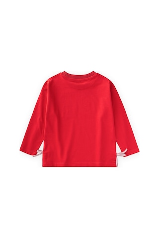 Cigit Yırtmaç Detaylı Mevsimlik T-shirt 2-10 Yaş Kırmızı