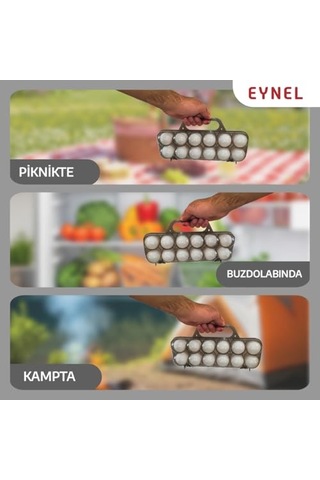 Saplı 12'li Yumurta Taşıma Kutusu, Plastik Buzdolabı İçin Yumurtalık Pikniklik Pratik Yumurta Taşıma Kabı Şeffaf, 1 Adet