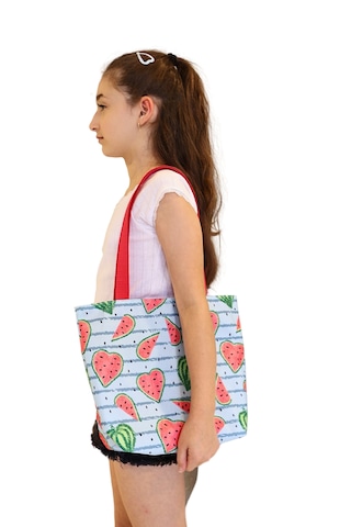 İcone Bag Desenli Kız Çocuk Plaj Çantası, Baskılı Çocuk Günlük Çanta Mavi