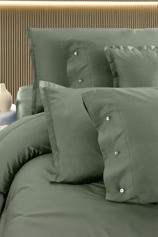Sarev Monochrome Smoke Green %100 Pamuk Saten Tek Kişilik Nevresim Takımı Yeşil