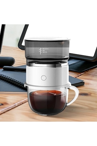 Trendooze Kahve Brewer Otomatik Damla Filtre Paslanmaz Çelik El Değirmeni Beyaz Beyaz