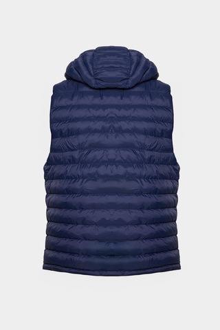 Tudors Erkek Slim Fit Dar Kesim Astarlı Rüzgar Geçirmez Cepli Mavi Çıkarılabilir Kapüşonlu Şişme Yelek-32081 Mavi