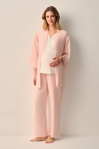 Suwen Stripe Hamile Lohusa Sabahlık Sh26539615l919 Pembe Çizgili