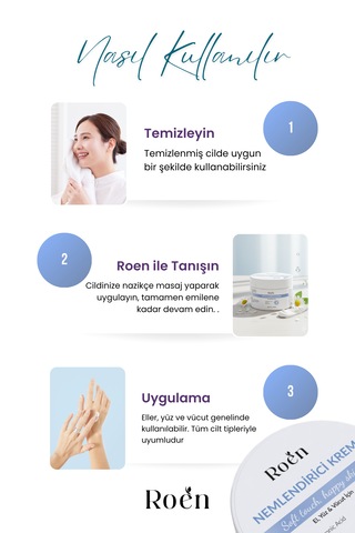 Yoğun Nemlendirici Krem, Hyaluronik Asit, Panthenol, 72 Saat Etkili Nemlendirici Kremi 100 Ml
