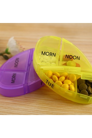 Haftalık Hap Organizatör 7 Gün Hap Kutusu Kasa Tıp Beyaz Diğer