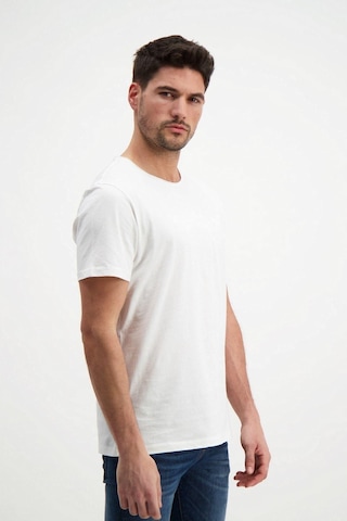 Rich Ekru Erkek Yıkamalı Basic T-shirt Beyaz