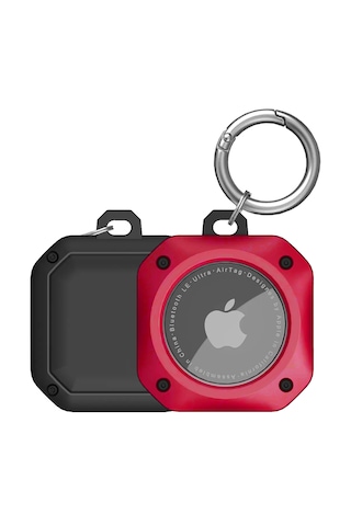Buff Tagsafe Proshield Taşınabilir Anahtarlık Apple Uyumlu AirTag Kılıf Red