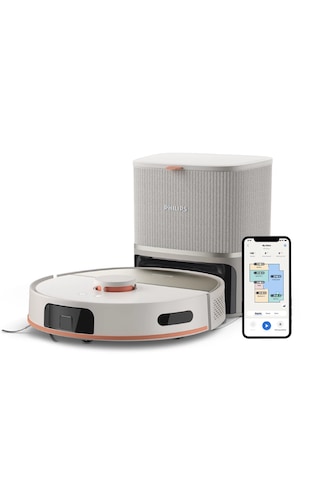 Philips Homerun 5000 Serisi Xu5100/20 Beyaz Çöp İstasyonlu Akıllı Robot Süpürge Beyaz