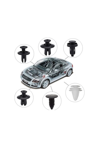 6 Boyutu 100 Adet Oto Tampon Kapı Pervazı Tutucu Raptiye Seti