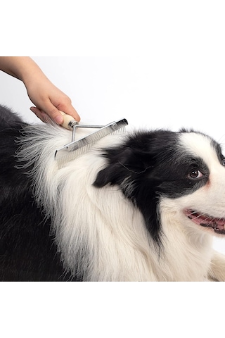 Köpekler İçin Astar Tırmığı, Bakım Fırçası Seti, Uzun Diş Astarı Köpek Tırmığı + Pire Tarağı, Deshedding Aracı Güzellik Çelik Tarağı Golden Retriever Husky Alman Çoban Köpeği Uzun Tüylü Kedi