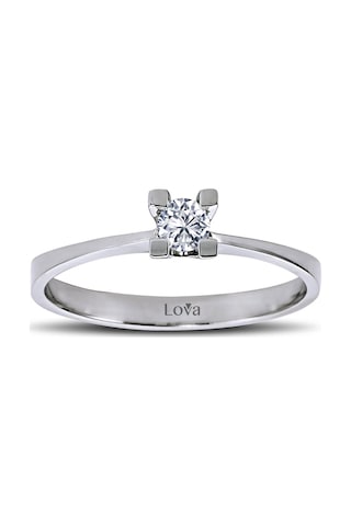 Lova F Renk 0,13 Karat Pırlanta Tektaş Yüzük - 1010113