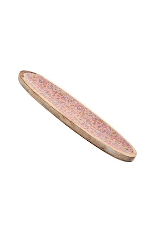 Vitale AK.Fq0010 Şiva Çiçek Desenli Oval Tabak Pembe