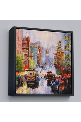 Çerçeveli Aşağı California Sokak Gelen Nob Hill Thomas Duvar Tablosu-5825