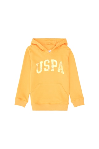 U.S. Polo Assn. Kız Çocuk Kavun Payet İşlemeli Kapüşonlu Basic Sweatshirt 50314312-VR244