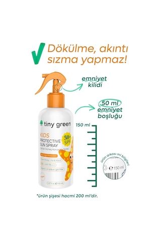 Tiny Green Spf 50+ Yüz & Vücut için Bebek & Çocuk Güneş Spreyi 150 ML