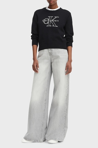 Calvin Klein % 100 Pamuk Logo Monogramlı Sweat Lv047g322gub1 Bayan Sweat Lv047g322g Ub1 Siyah