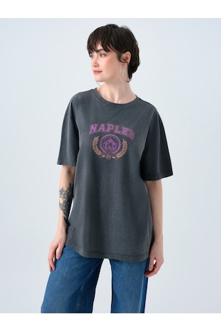 Regular Fit Kadın Tshirt K.kol Antrasit